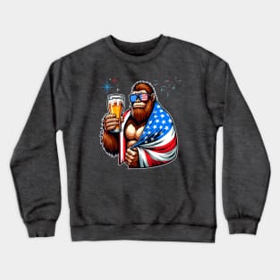 Big Foot with a beer Crewneck Sweatshirt